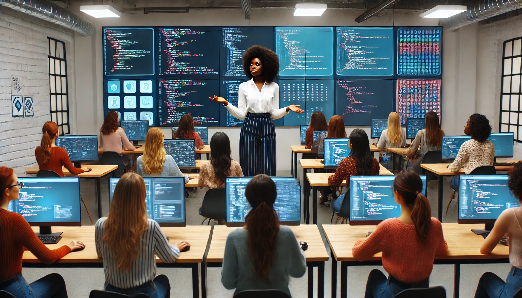 Black women speaking at data conference