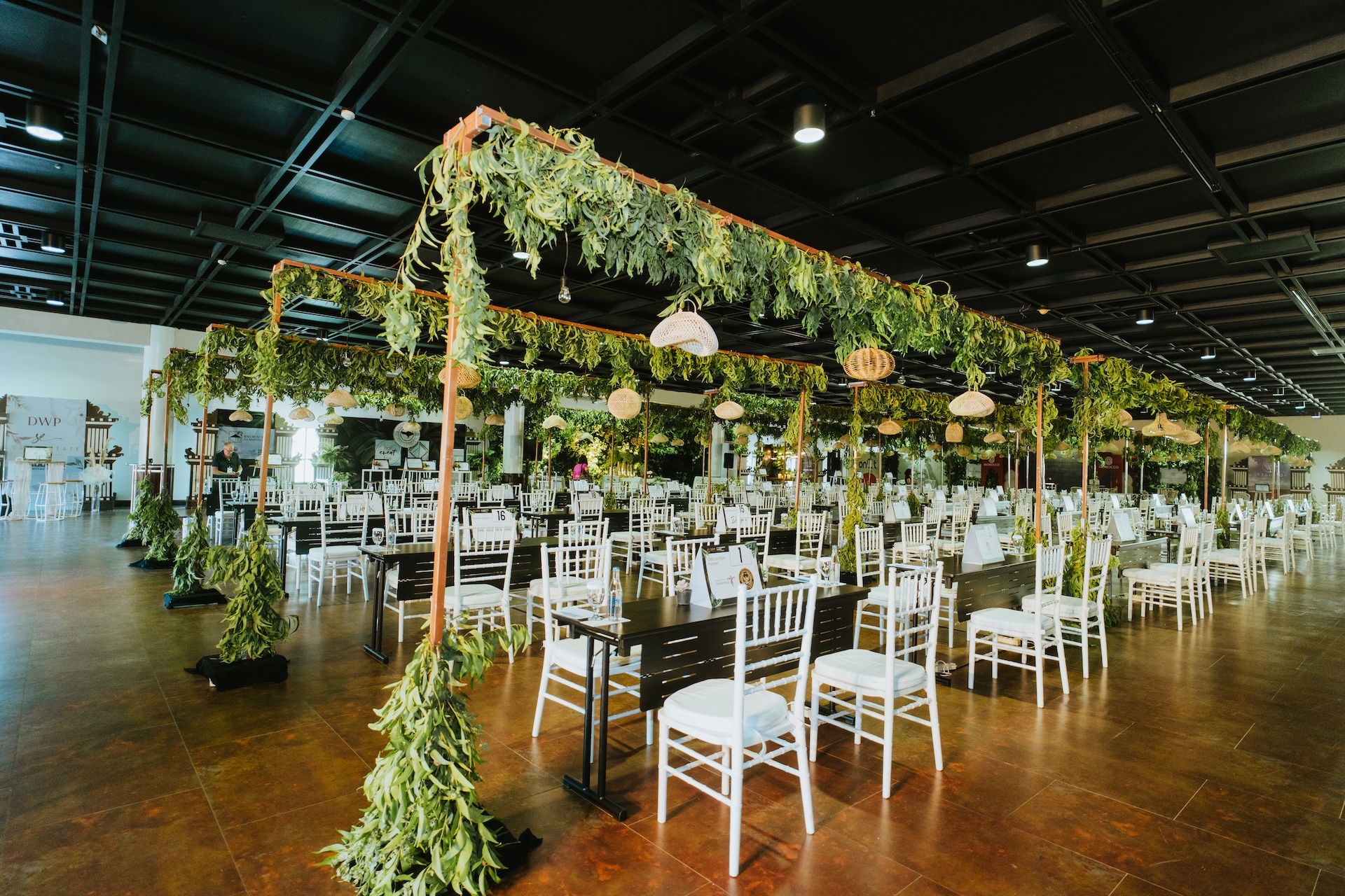 Bohemian vibe event setup